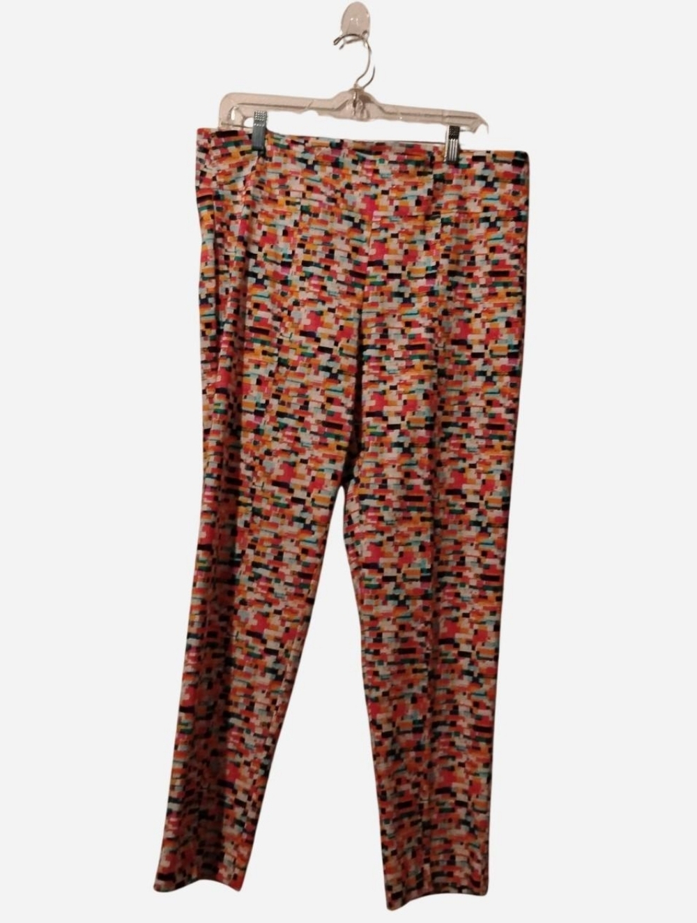 Attyre New York Women’s Size 14 Multi-Color Pixel Mosaic Print Trousers